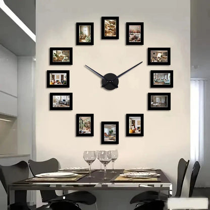Horloge Murale Cadre Photo Noir DIY