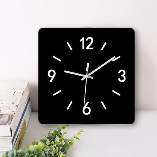 Horloge Murale Silencieuse Acrylique Carrée Moderne Minimaliste