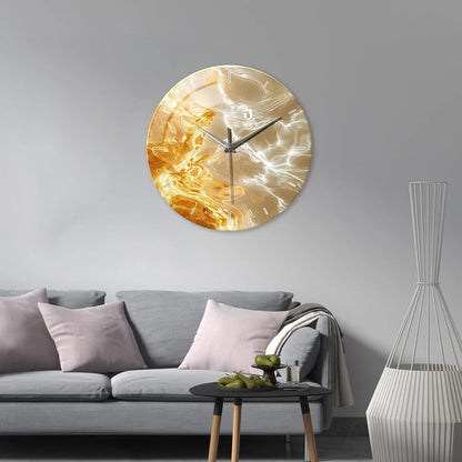 Horloge Murale Design Art Abstrait Verre Trempé