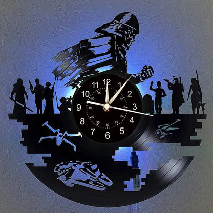 Horloge Murale LED Design Science-Fiction Vinyle 7 Couleurs