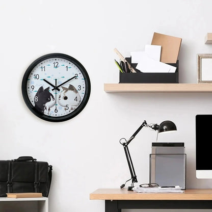 Horloge Enfant Chat Noir et Blanc