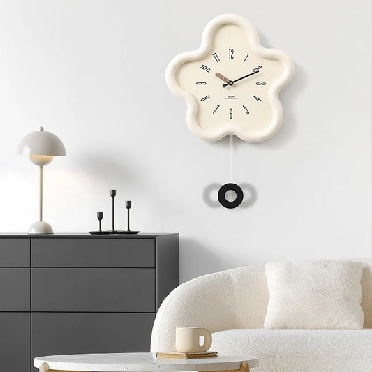 Horloge Pendule Murale Moderne Forme de Fleur