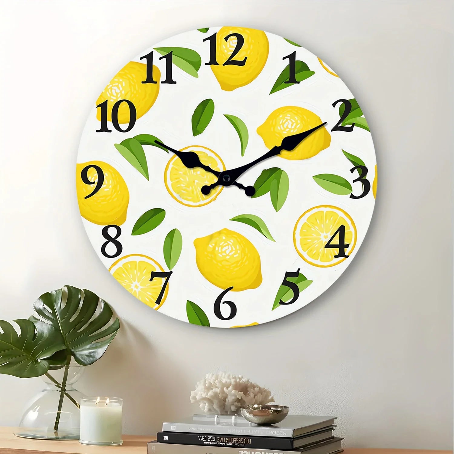 Horloge Murale de Cuisine Citrons Jaunes