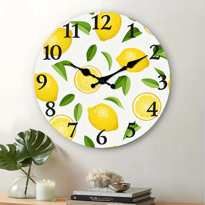 Horloge Murale de Cuisine Citrons Jaunes