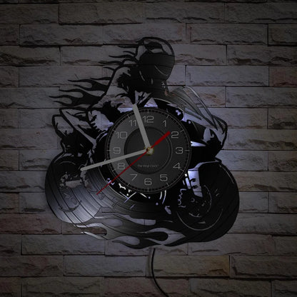 Horloge Vinyle Design Moto