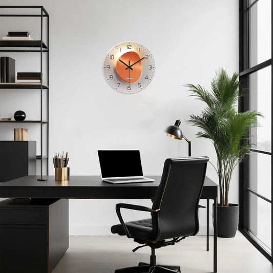 Horloge Murale Orangée Effet 3D