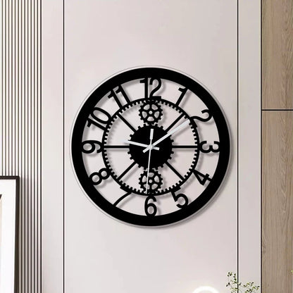 Horloge Murale Ronde Design Engrenages