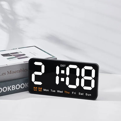 Horloge Murale Digitale LED Grande Taille avec Double Alarme