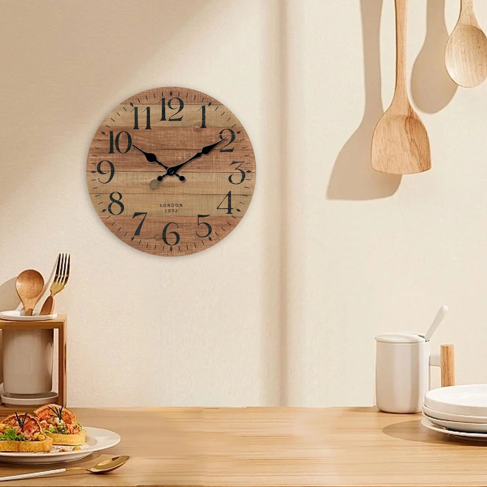 Horloge Murale Style Bois Recyclé