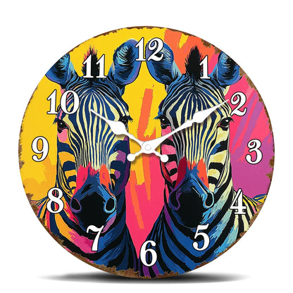 Horloge Murale Moderne Zèbres Pop Art Coloré