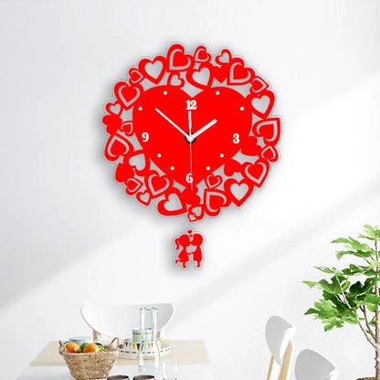 Horloge Murale Design Coeurs Noirs