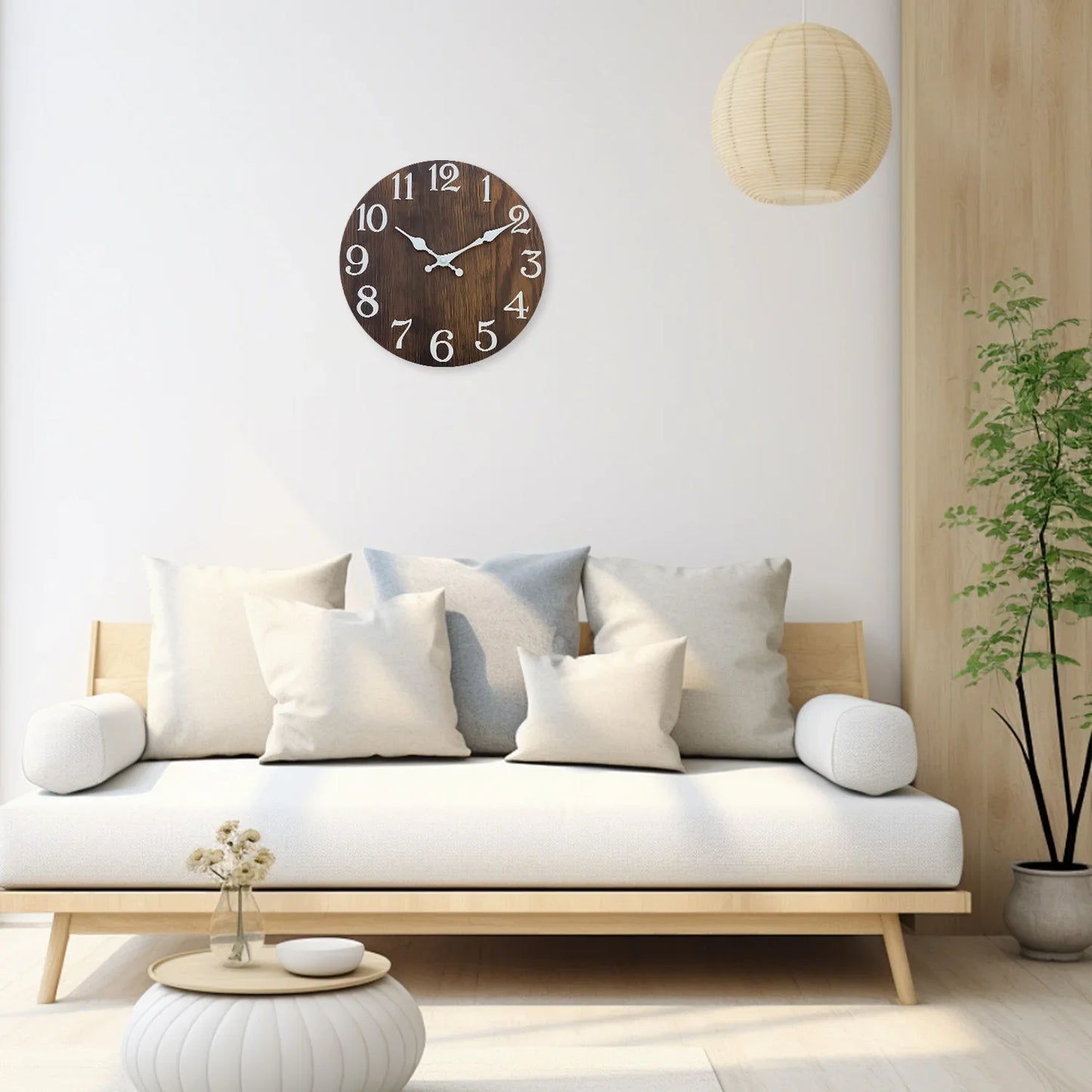 Horloge Murale Grain de Bois Naturel Classique