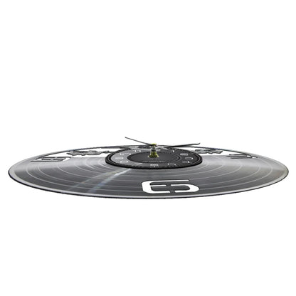 Horloge Murale LED Design Hélicoptère Vinyle Noir
