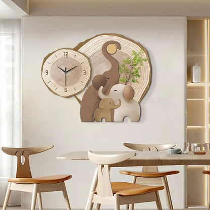 Horloge Murale Lumineuse Éléphants