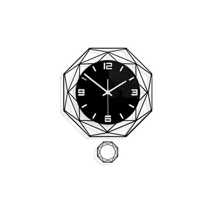 Horloge Pendule Murale Moderne Polygones Décoration de Salon