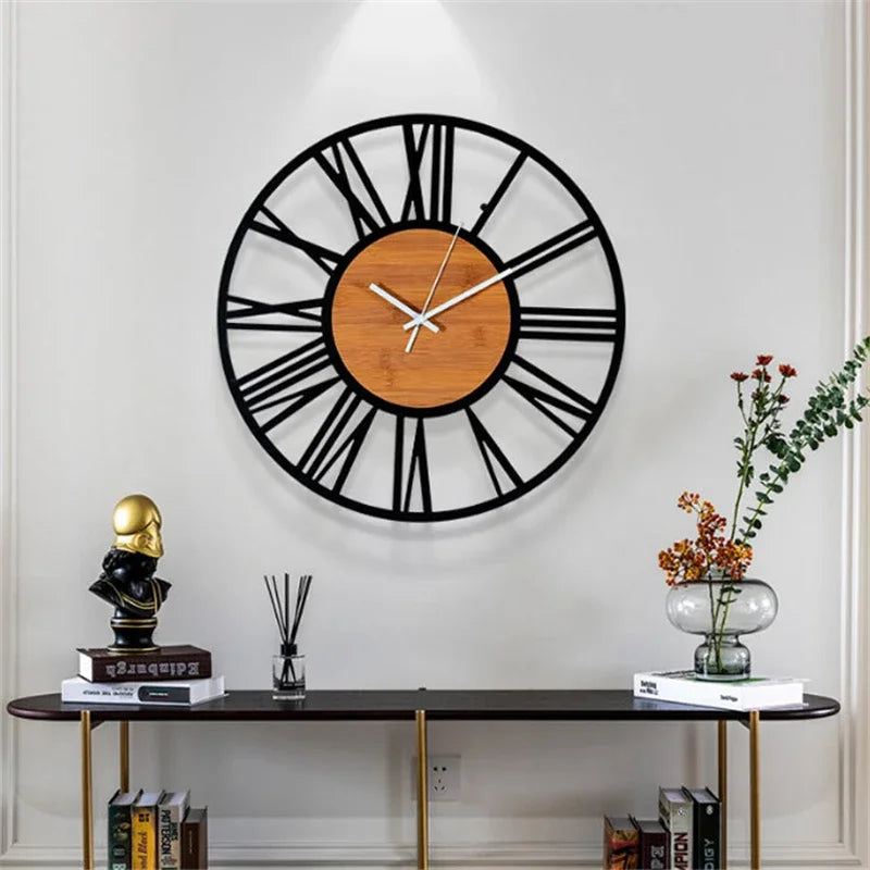Grande Horloge Murale Vintage Industrielle 60cm