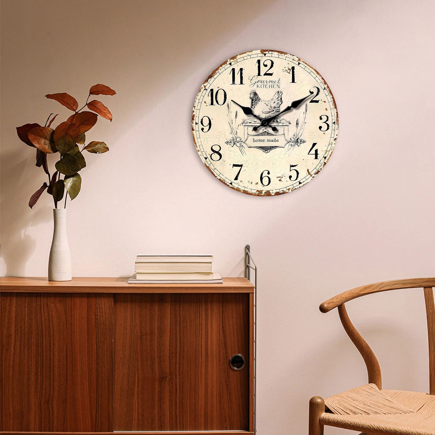 Horloge Murale Vintage Poule Campagnarde