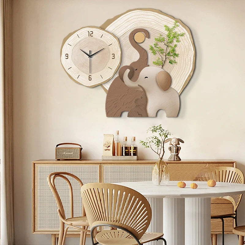 Horloge Murale Lumineuse Éléphants