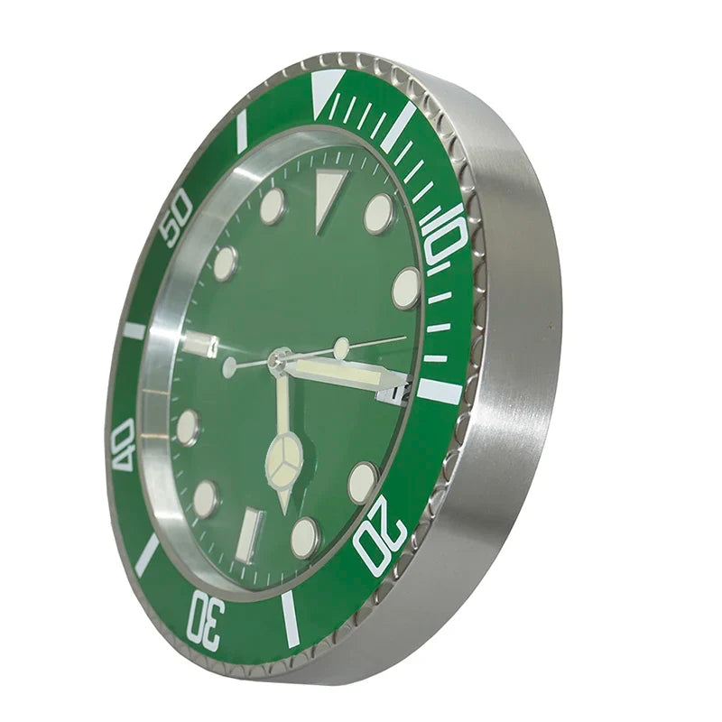 Horloge Murale Métal Design Fluorescent 33cm Sans Piles