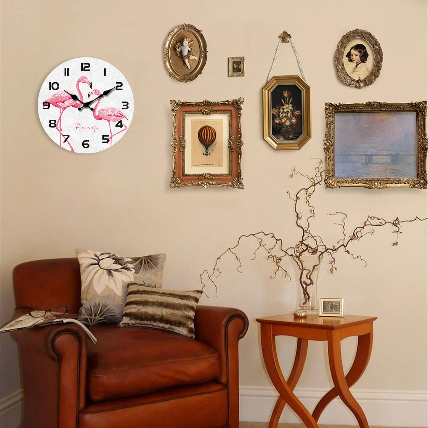 Horloge Murale Design Flamants Roses