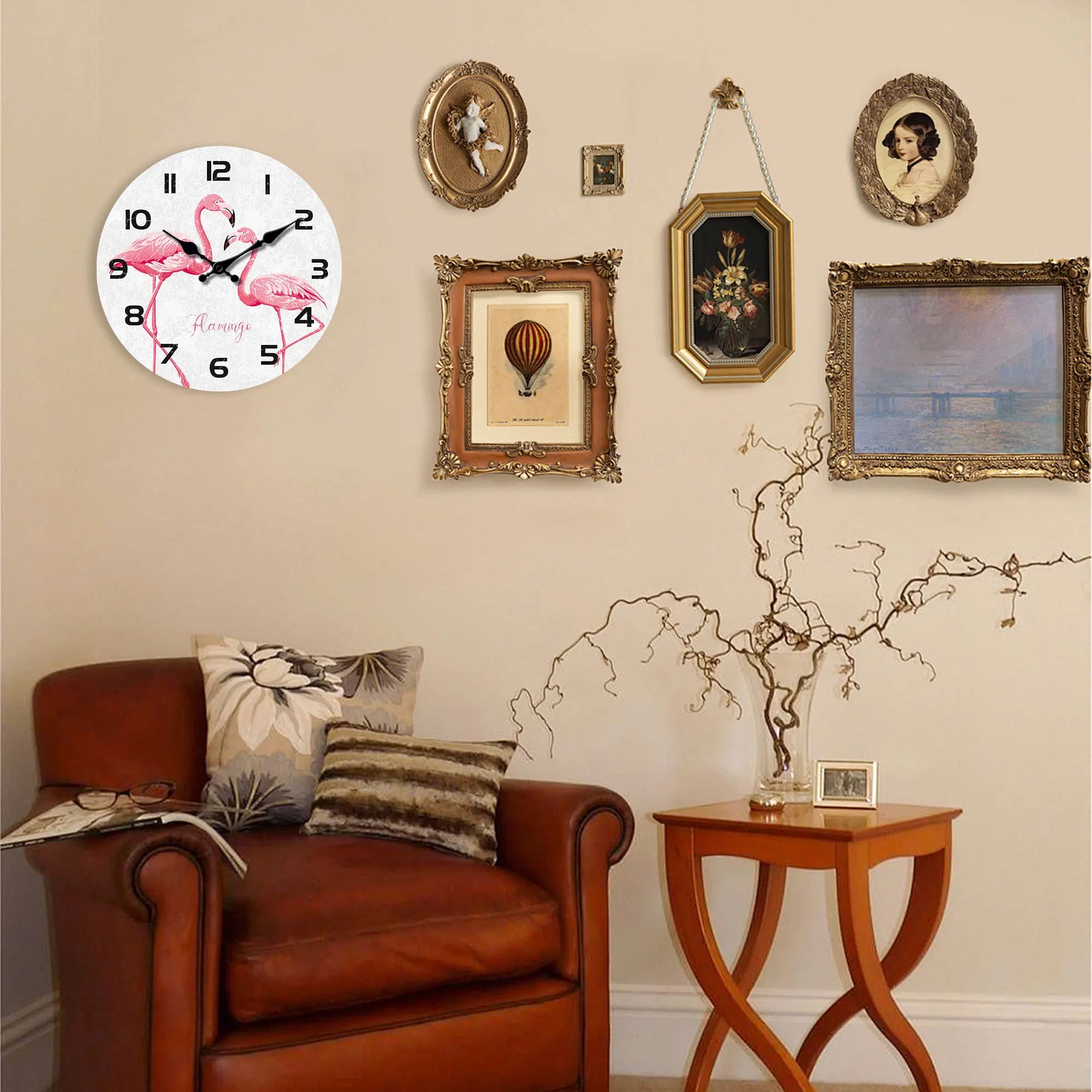 Horloge Murale Design Flamants Roses