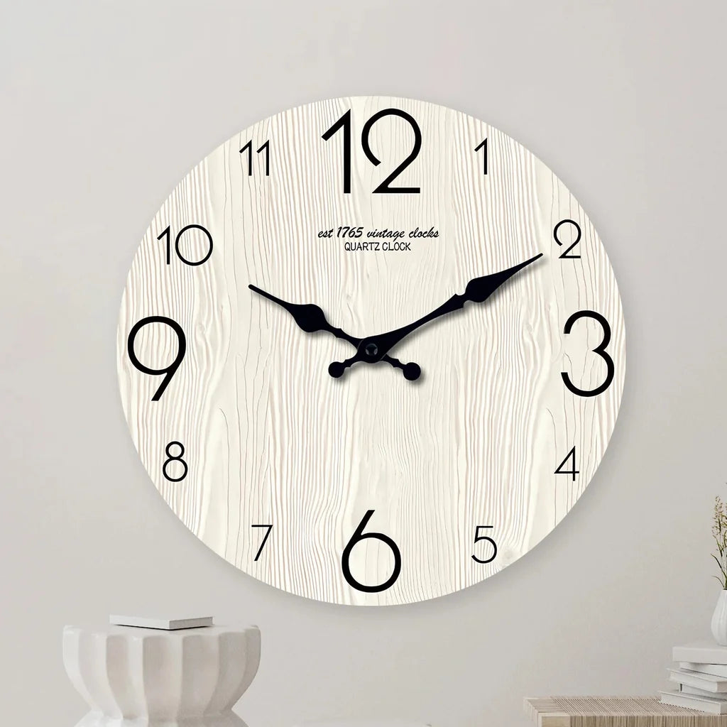 Horloge Murale Bois Grain Simple Élégant
