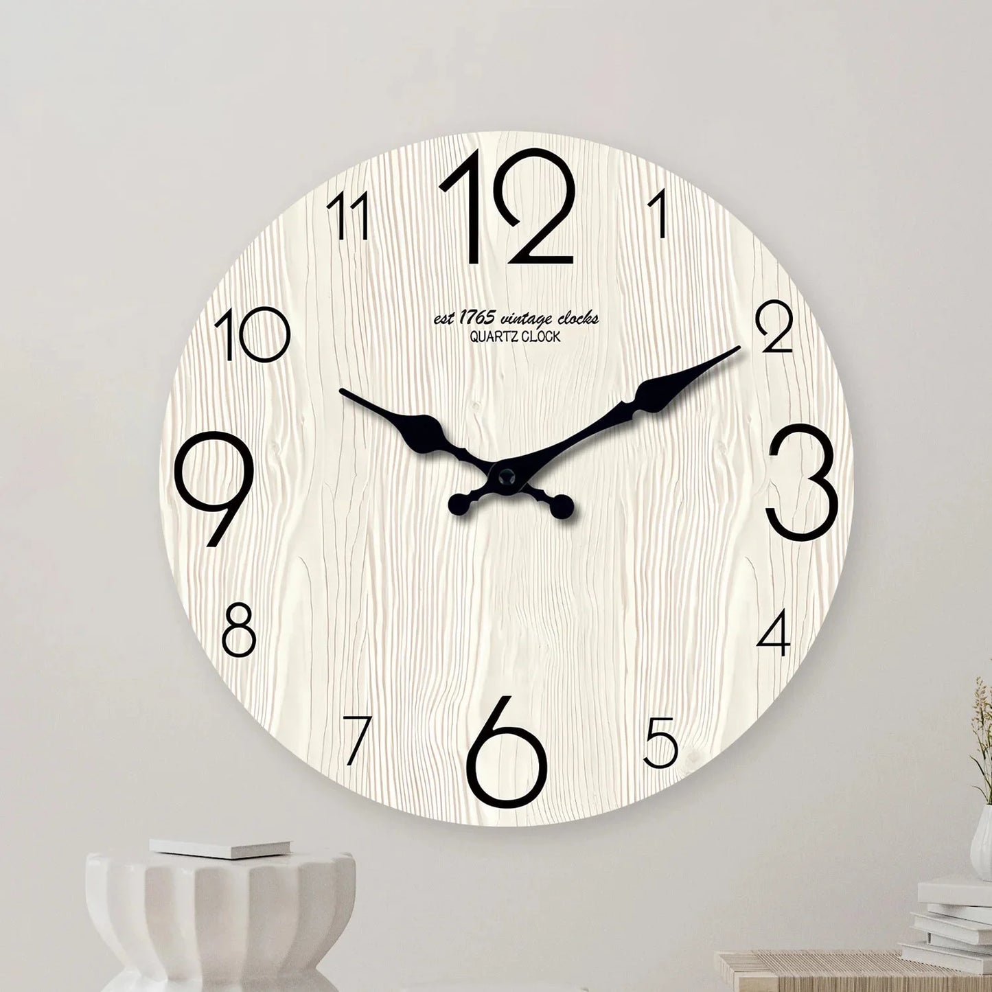 Horloge Murale Bois Grain Simple Élégant