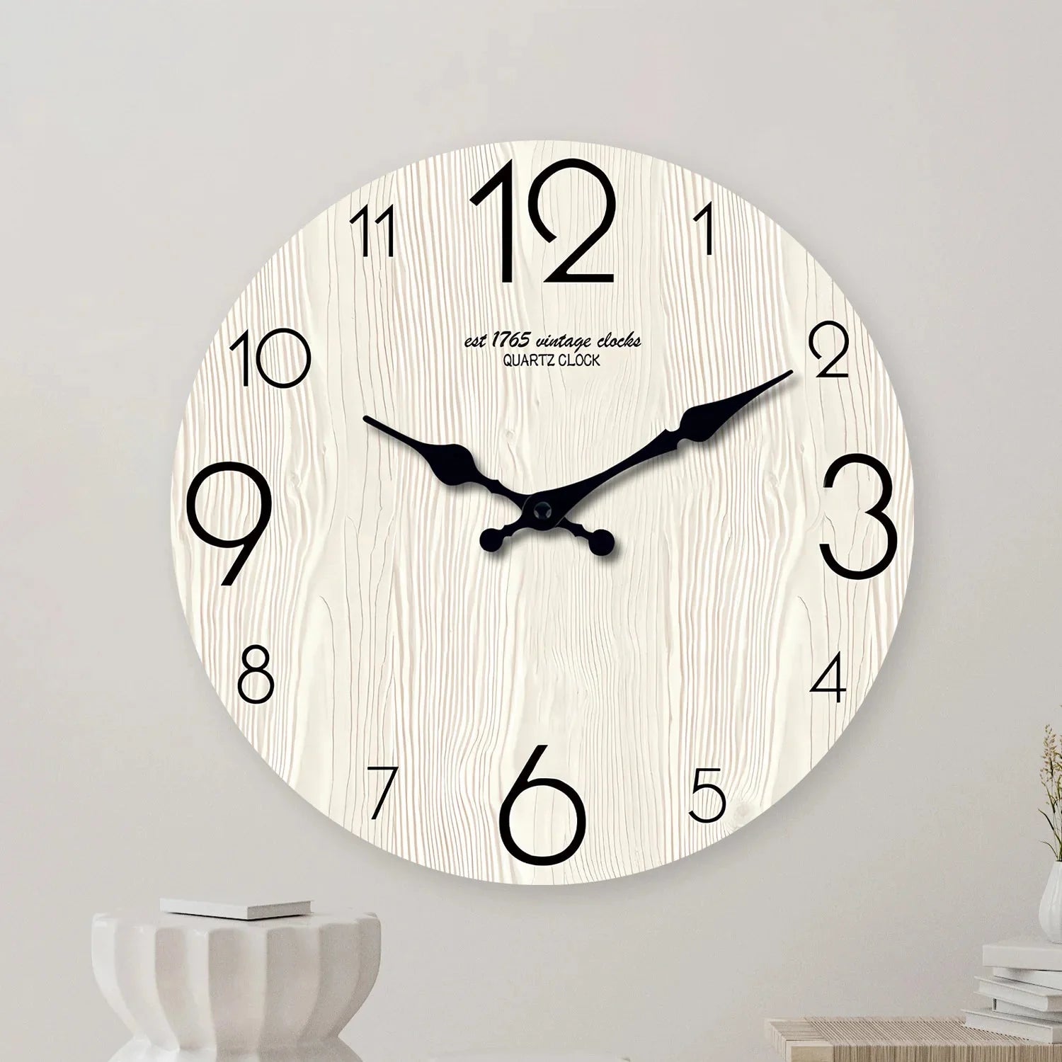 Horloge Murale Bois Grain Simple Élégant