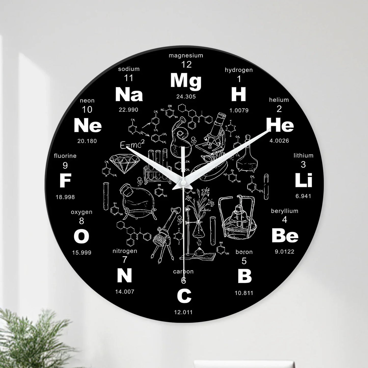Horloge Murale Originale Éléments Chimiques