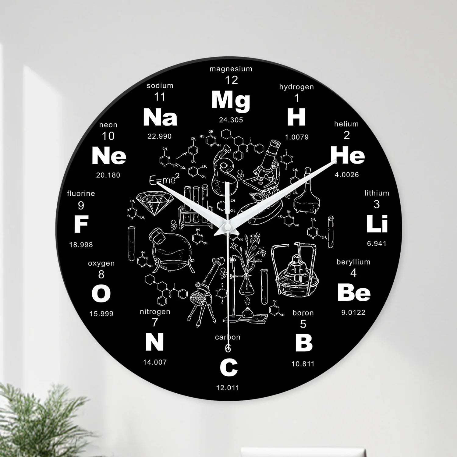 Horloge Murale Originale Éléments Chimiques