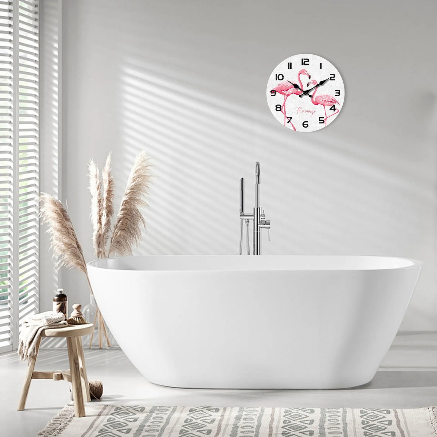 Horloge Murale Design Flamants Roses