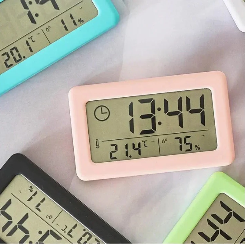 Horloge Murale Digitale Design Compact avec Thermomètre & Hygromètre