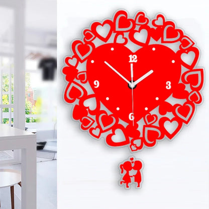 Horloge Murale Design Coeurs Noirs