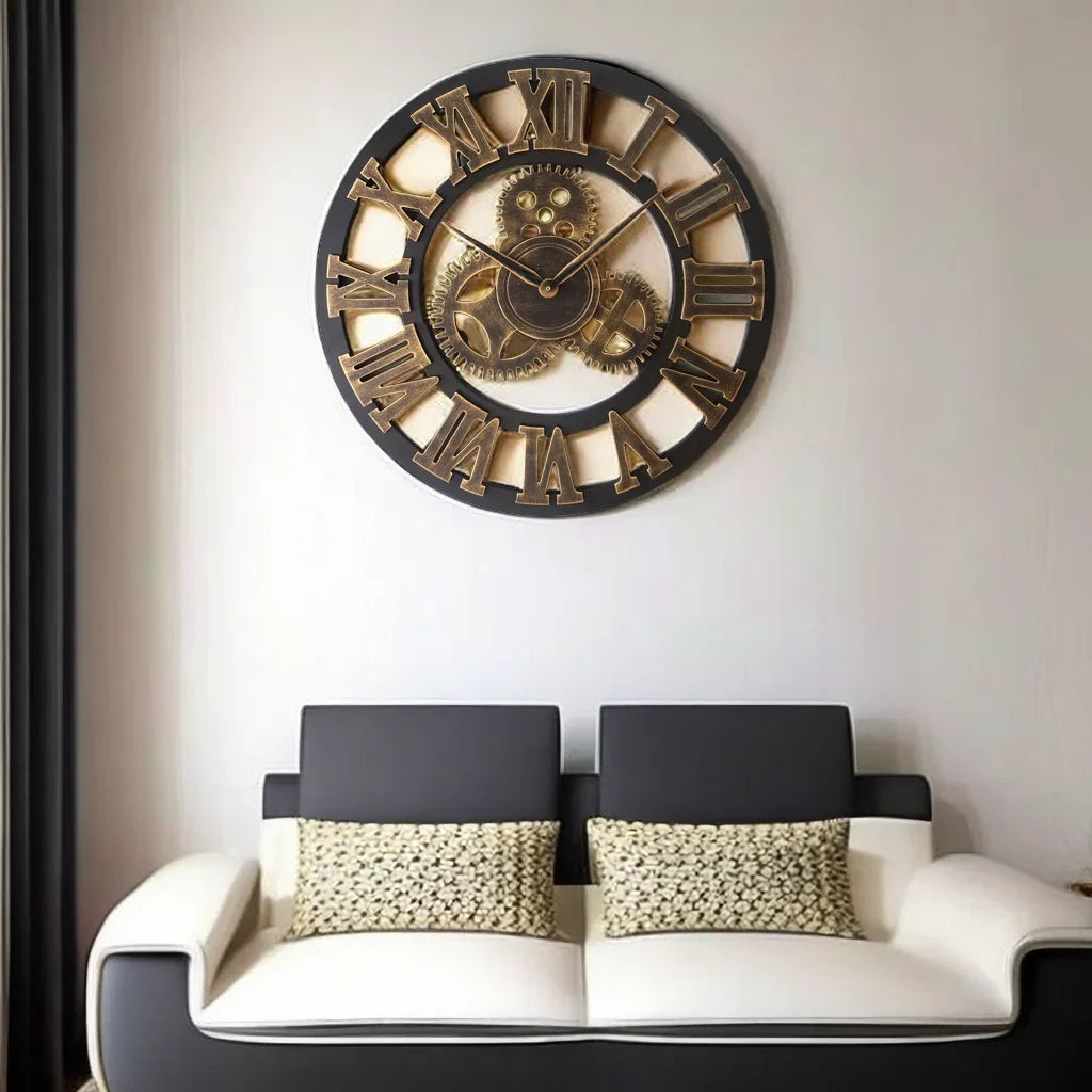 Horloge Engrenage Murale Style Industriel