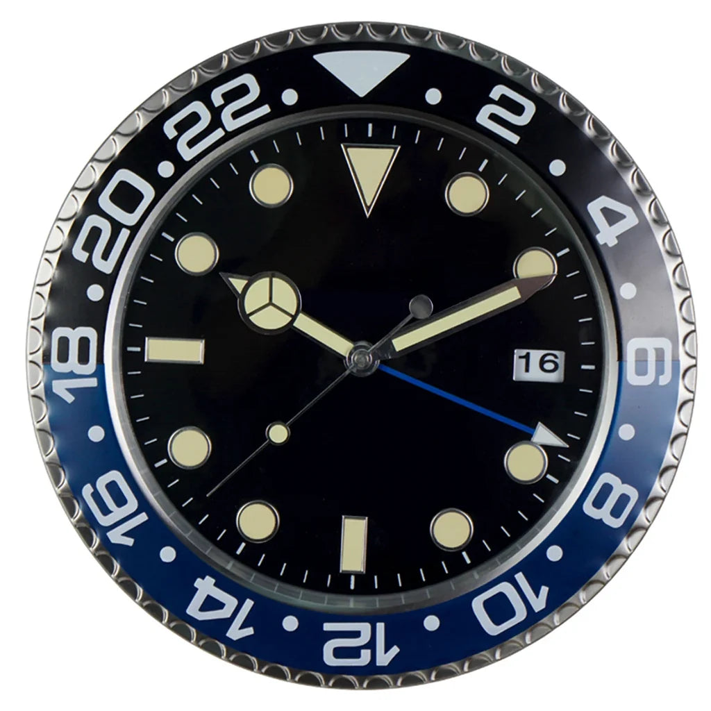 Horloge Murale Métal Design Fluorescent 33cm Sans Piles