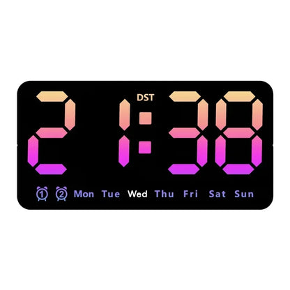 Horloge Murale Digitale LED Grande Taille avec Double Alarme