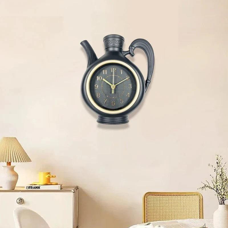 Horloge Murale Originale Design Théière Déco Cuisine