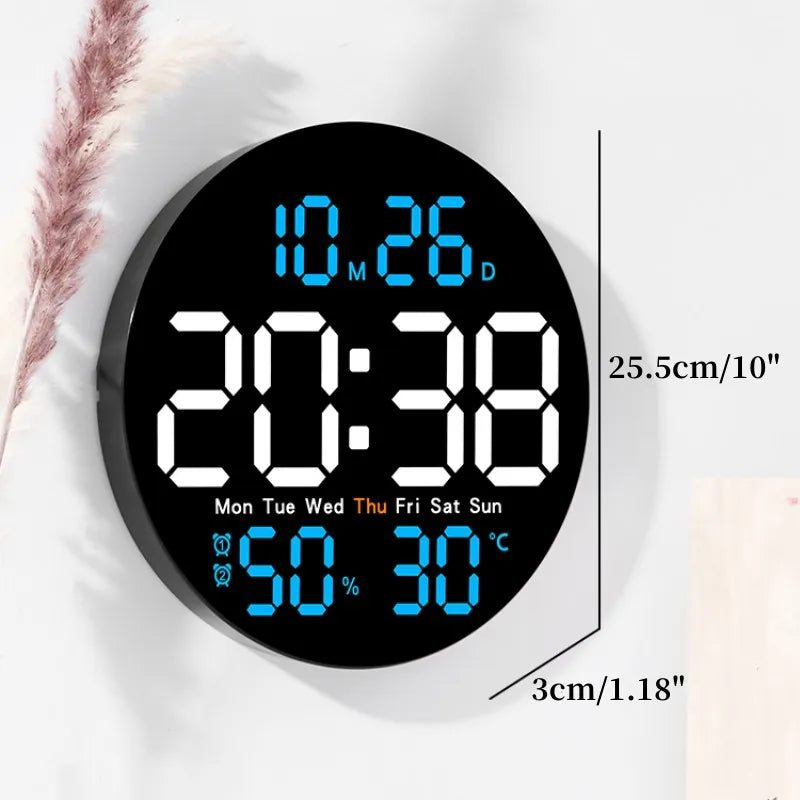 Horloge Murale Digitale Avec Température et Humidité