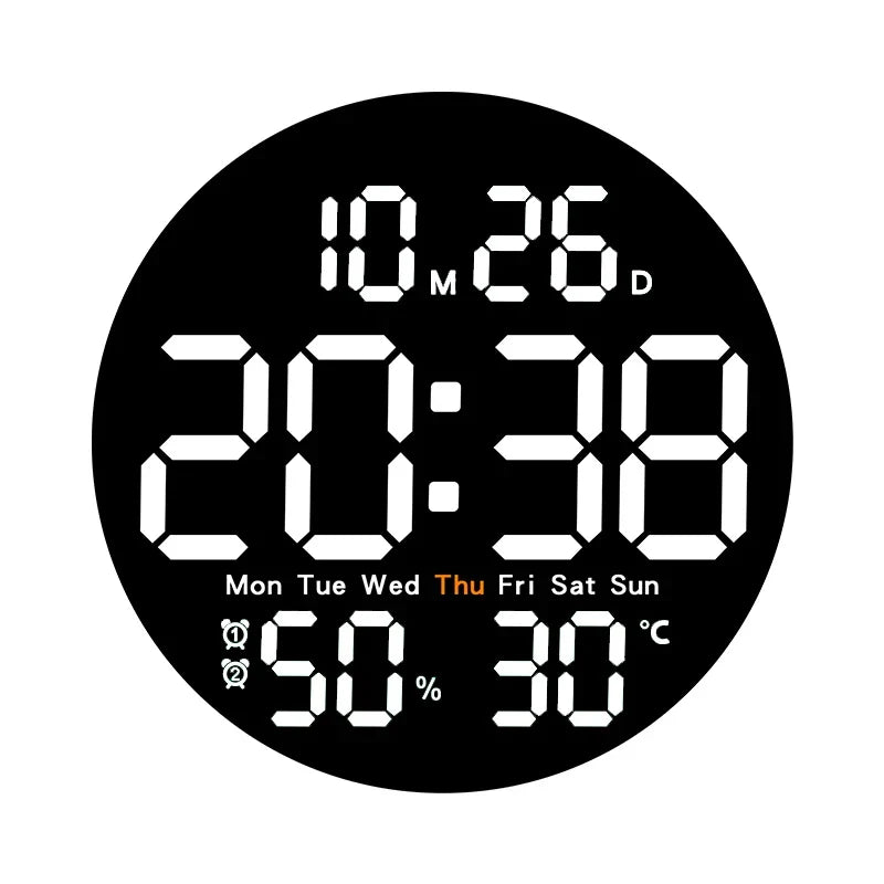 Horloge Murale Digitale Avec Température et Humidité