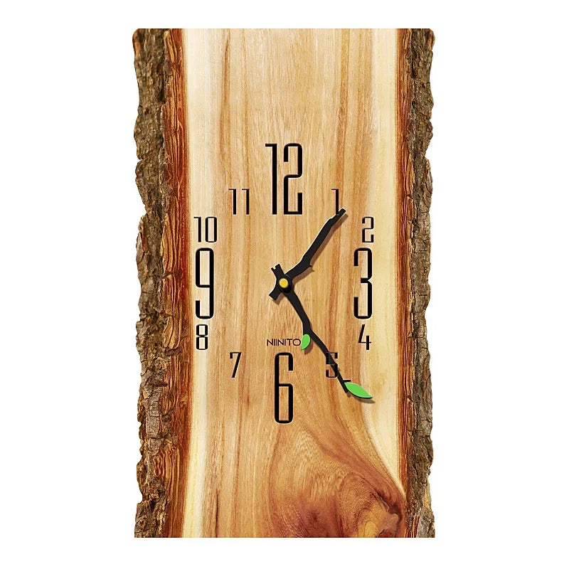 Horloge Murale Scandinave Bûche de Bois