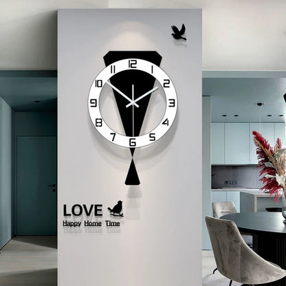 Horloge Murale Design Moderne En Métal Noir