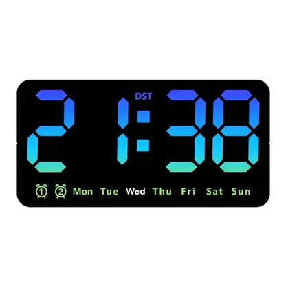 Horloge Murale Digitale LED Grande Taille avec Double Alarme
