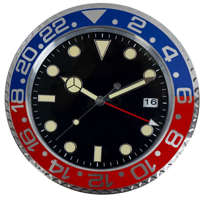 Horloge Murale Métal Design Fluorescent 33cm Sans Piles