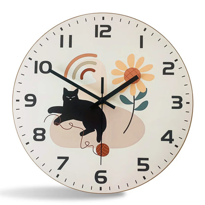 Horloge Chat Noir Style Japonais