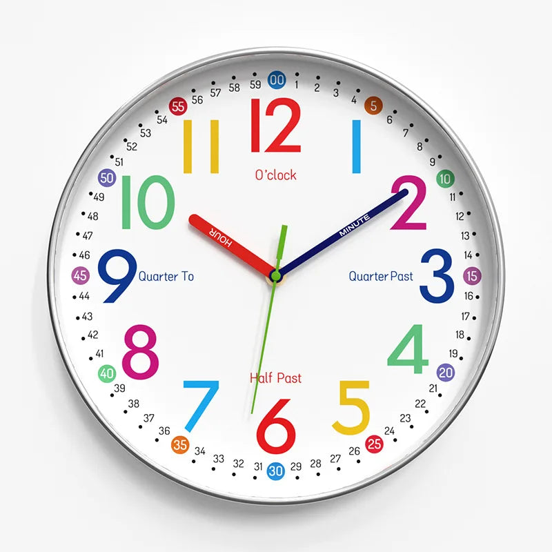 Horloge Murale Silencieuse Design Enfant Quartz 30cm