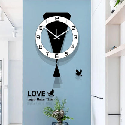 Horloge Murale Design Moderne En Métal Noir