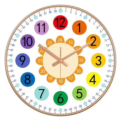 Horloge Murale Silencieuse Éducation Enfant Non Ticking