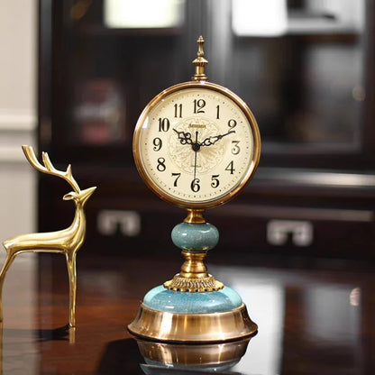 Horloge de Table Éléphant Doré Design Antique