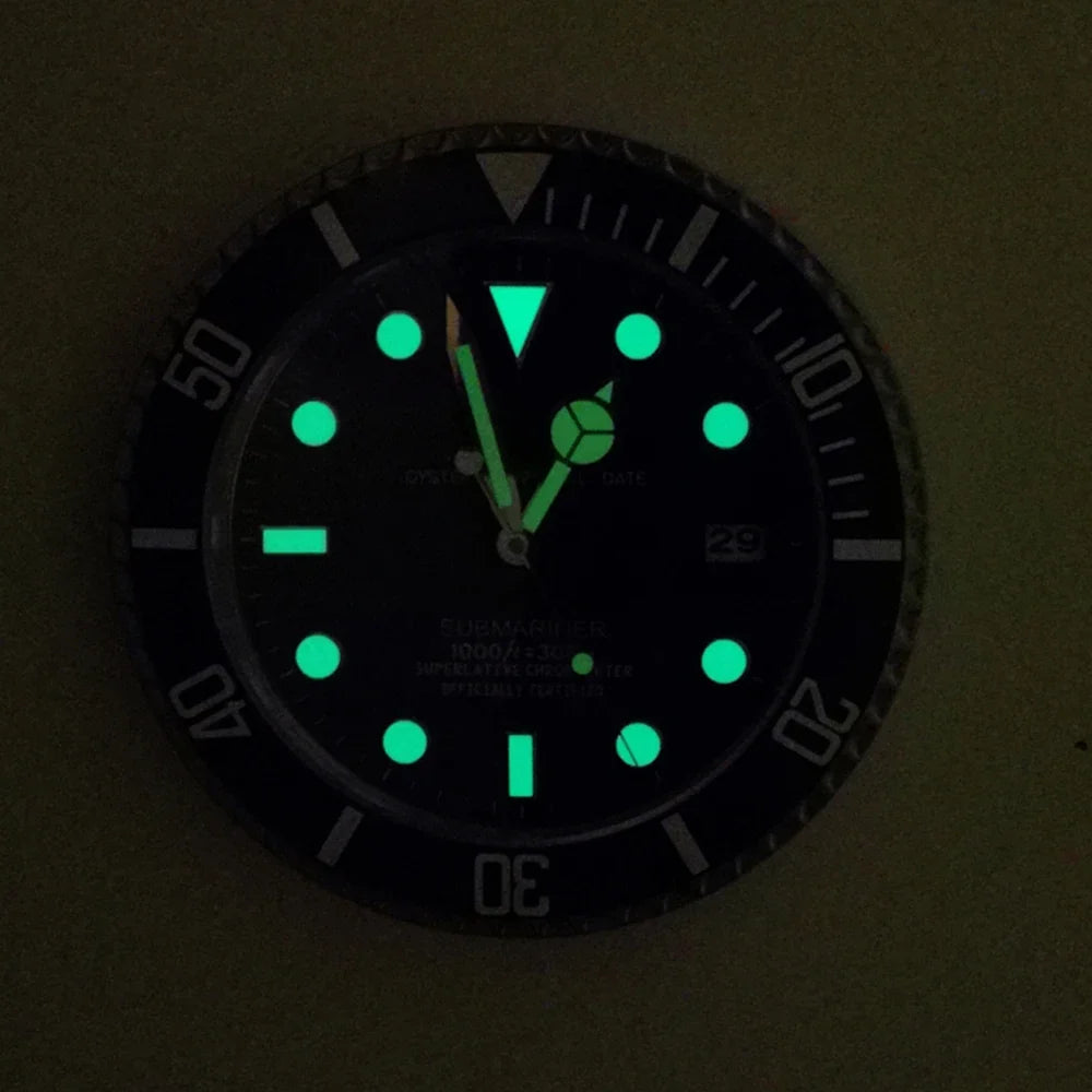 Horloge Murale Métal Design Fluorescent 33cm Sans Piles
