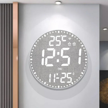 Horloge Murale Digitale LED Colorée avec Double Alarme Moderne